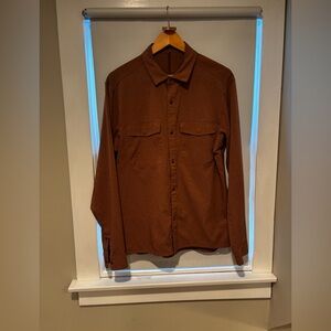 Men's Lululemon Airing Easy Overshirt Heathered Orange, Size Medium